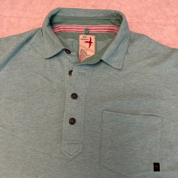 Relwen Loopback Longsleeve Polo - Mint Heather - XL - Picture 2 of 3